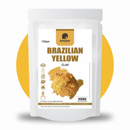 AmazerCare Brazilian Yellow Clay Powder | Anti-aging Face pack | Removes Blackheads | 100% Natural