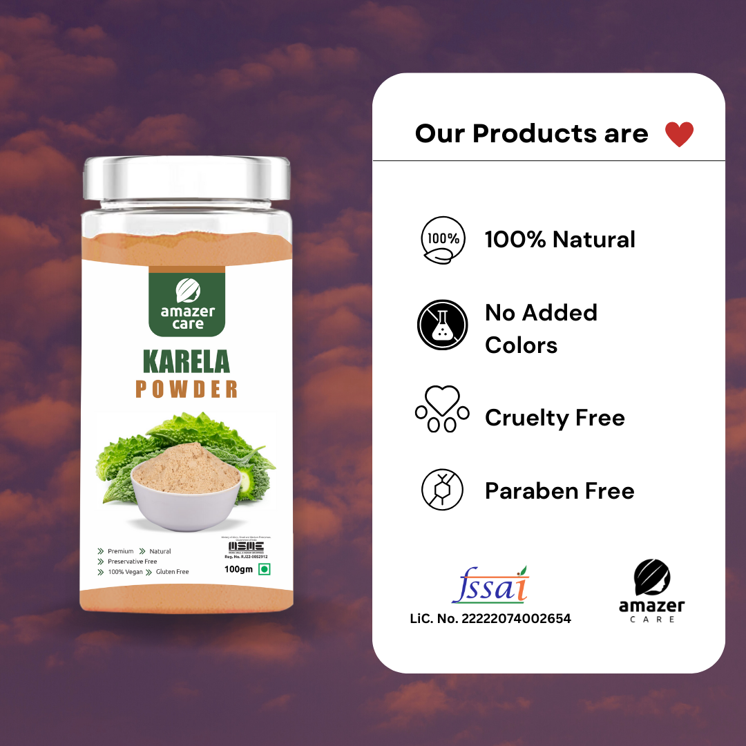 AmazerCare Karela Powder - Pure Bitter Melon Extract For General Wellness & Healthy Living