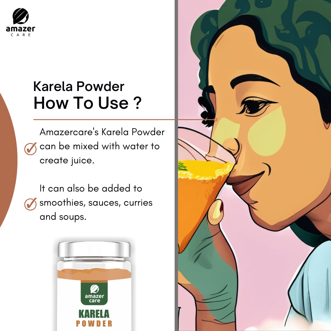 AmazerCare Karela Powder - Pure Bitter Melon Extract For General Wellness & Healthy Living