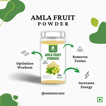 AmazerCare Amla Fruit Powder, Vitamic C Rich Superfood, Dietary Fiber, Pure & Natural Dehydrated Powder For Eating & Drink, Immunity Booster