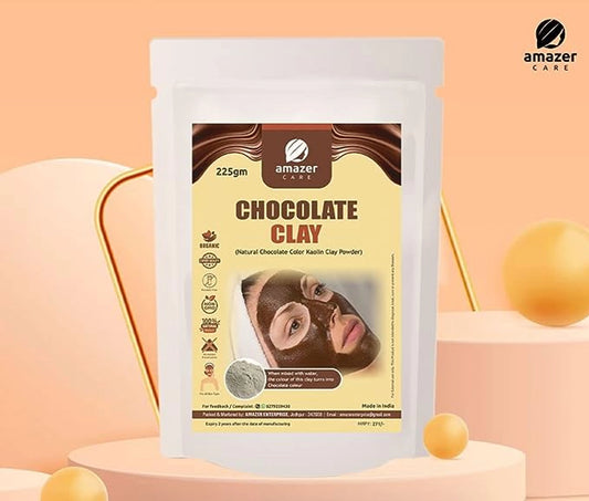 AmazerCare Chocolate Clay Powder (Natural Kaolin Clay of Chocolate Color) for Face, Body & Hair