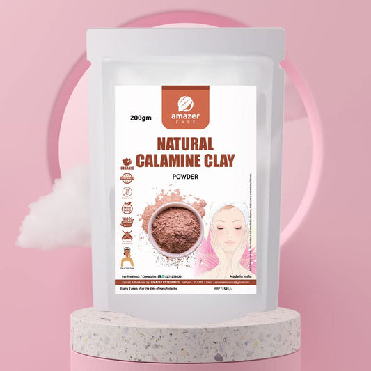 AmazerCare Natural Calamine Clay Powder for Skin Care & Face Pack | Exfoliating, Detoxifying, Soothing and calming