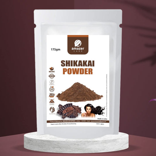 AmazerCare Natural Shikakai Powder 100% Pure and Chemical Free (Zipper Pouch) for Hair Care, Anti dandruff