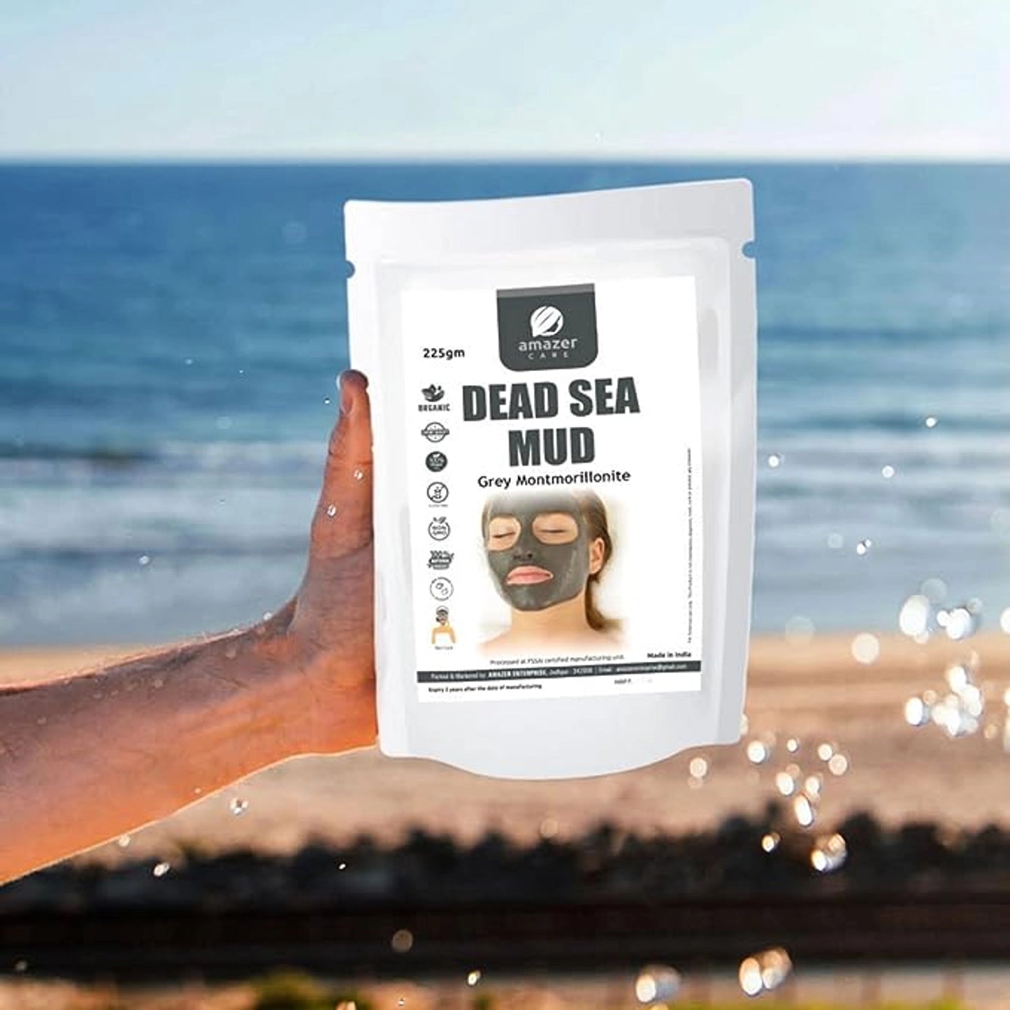 AmazerCare Dead Sea Mud Powder for Face Pack, Body & Hair | Natural Dead Sea Mud Mask for Face, Clay Face Mask