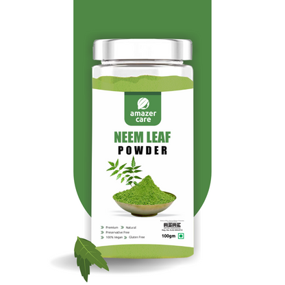 AmazerCare Neem Leaf Powder - Ayurvedic Superfood for eating/Drink/Skin, Hair, and Digestive Health | Herbal Detox