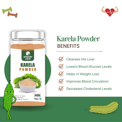 AmazerCare Karela Powder and Jamun Seed Powder Combo - Natural Blood Sugar Support and Wellness