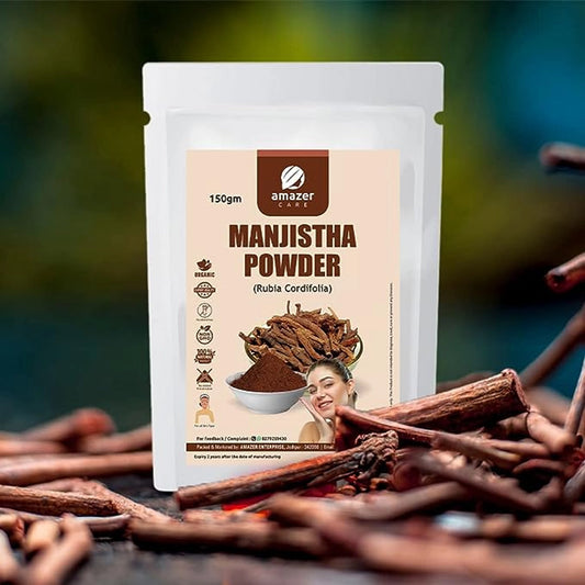 AmazerCare Manjistha Powder 100% Pure & Natural (Rubia Cordifolia), for Face, Skin & Hair Care, Indian Madder Root Powder