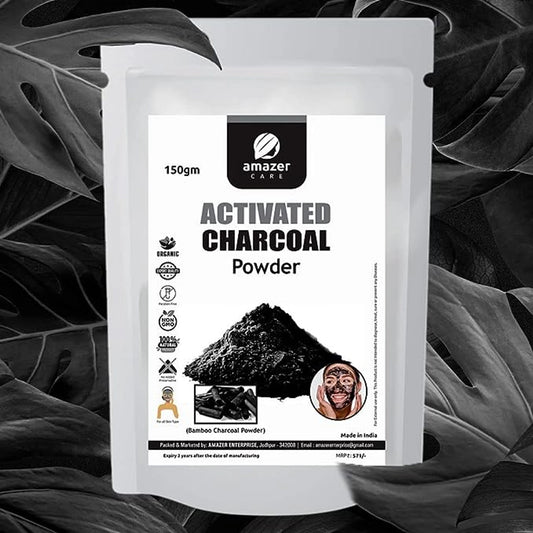 AmazerCare Activated Charcoal Powder for Face & Body | 100% Natural Bamboo Charcoal Powder for Deep Cleansing & Detoxifying