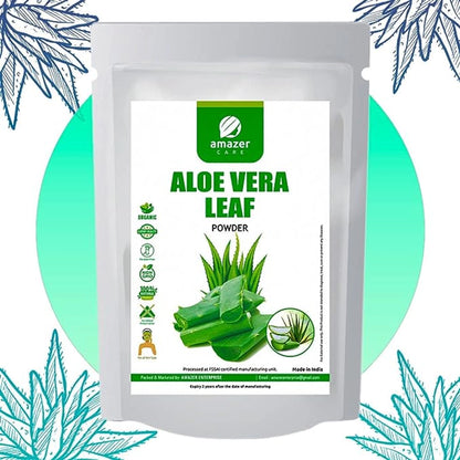 AmazerCare Aloe Vera Powder 100% Natural, Whole Leaf powder for moisturizing, healing, soothing Face Pack/Hair Care for Healthy Hair & Growth