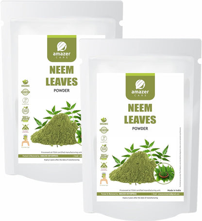 AmazerCare Neem Leaf Powder For Face Pack And Hair Pack | 100% Natural, Anti Acne, Anti Dandruff