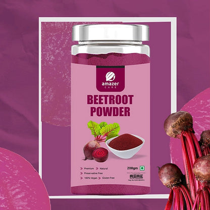 AmazerCare Beetroot Powder (Dehydrated) - Nitric Oxide Superfood For Eating & Drink, Immunity Booster, Full of Nutrients