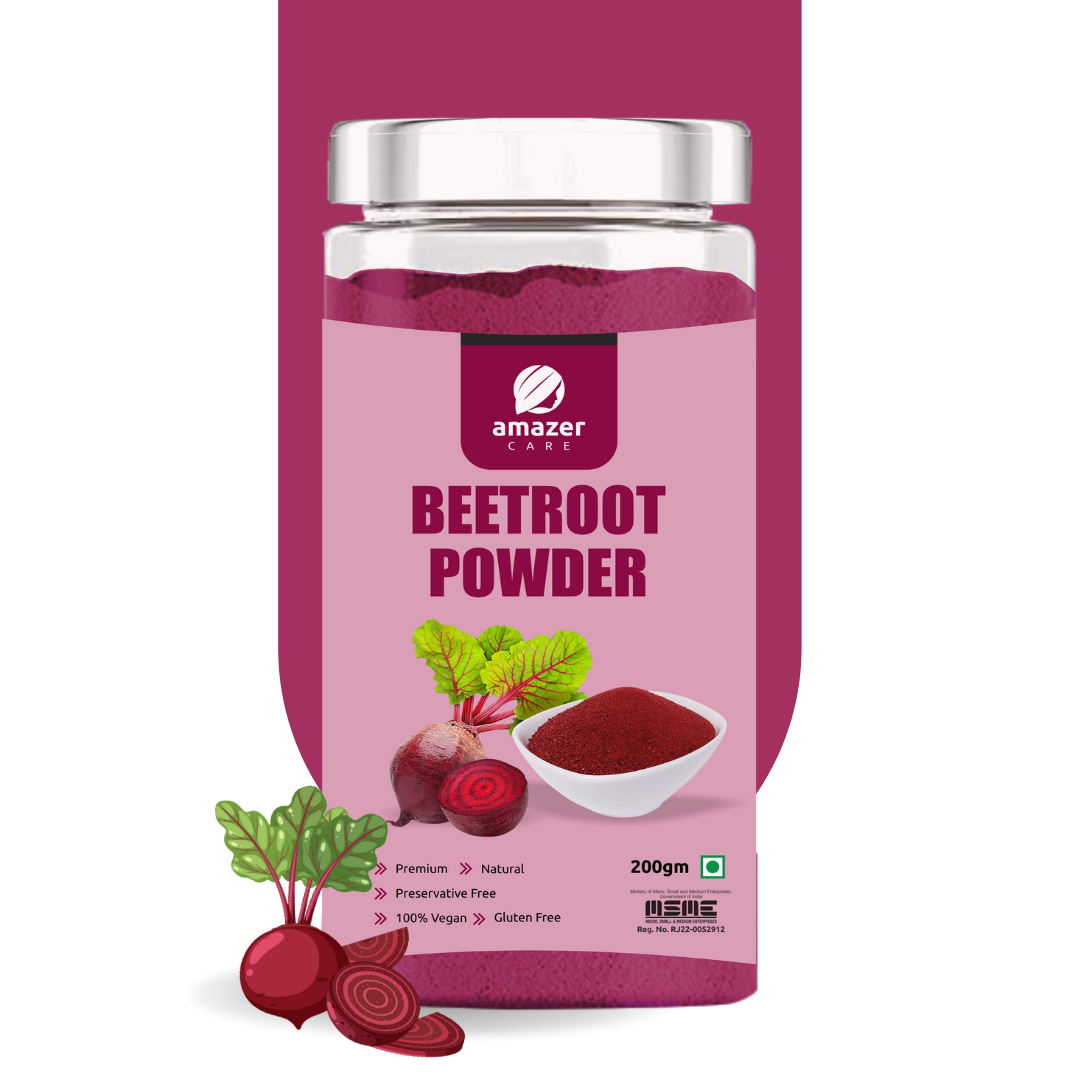 AmazerCare Beetroot Powder (Dehydrated) - Nitric Oxide Superfood For Eating & Drink, Immunity Booster, Full of Nutrients