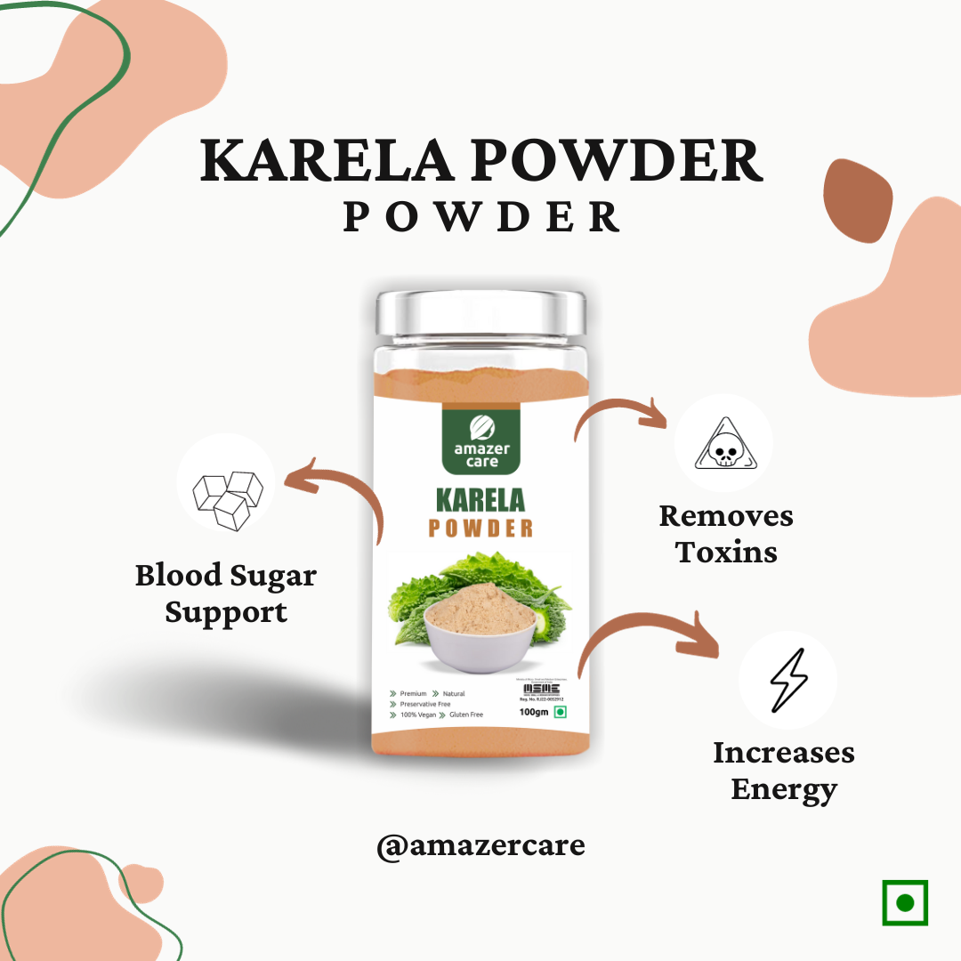 AmazerCare Karela Powder - Pure Bitter Melon Extract For General Wellness & Healthy Living