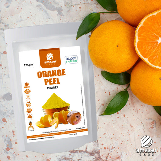 AmazerCare Orange Peel Powder for Face, Body & Hair 100% Natural, Anti-Bacterial & Skin Saver, Vitamin C Face Pack