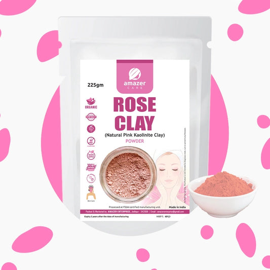 AmazerCare Rose Clay for Instant Glow Face Pack | Natural Pink Kaolinite Clay