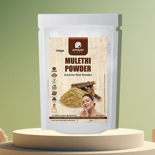 AmazerCare Mulethi Powder 100% Pure & Natural (Liquorice Root) for Face, Skin & Hair Care | Yashimadhu | Glycyrrhiza glabra