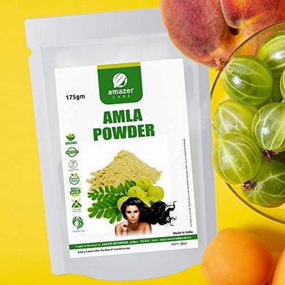 AmazerCare Natural Amla Powder 100% Pure and Chemical Free | Indian Gooseberry Powder for Healthy Hair & Nourishment